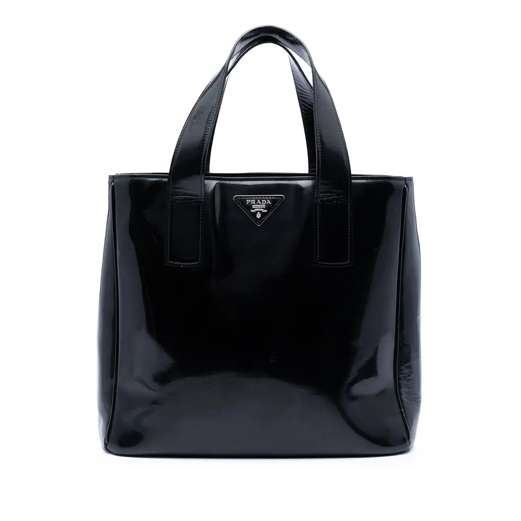Prada Spazzolato Leather Tote Black Leather Very good - Front View