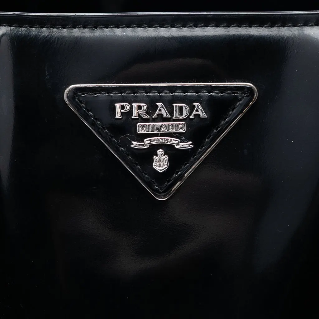 Prada Spazzolato Leather Tote Black Leather Very good - Box View