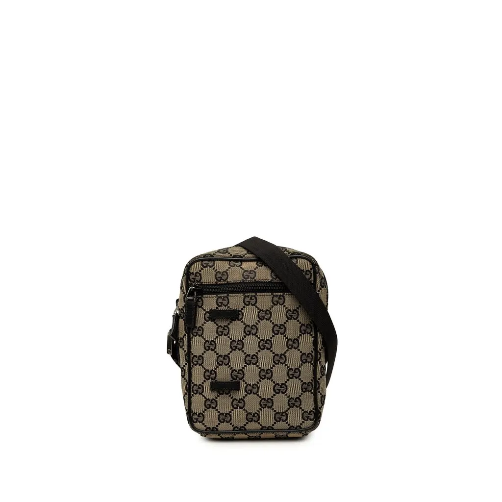 Gucci GG Canvas Crossbody Beige Canvas Good - Front View