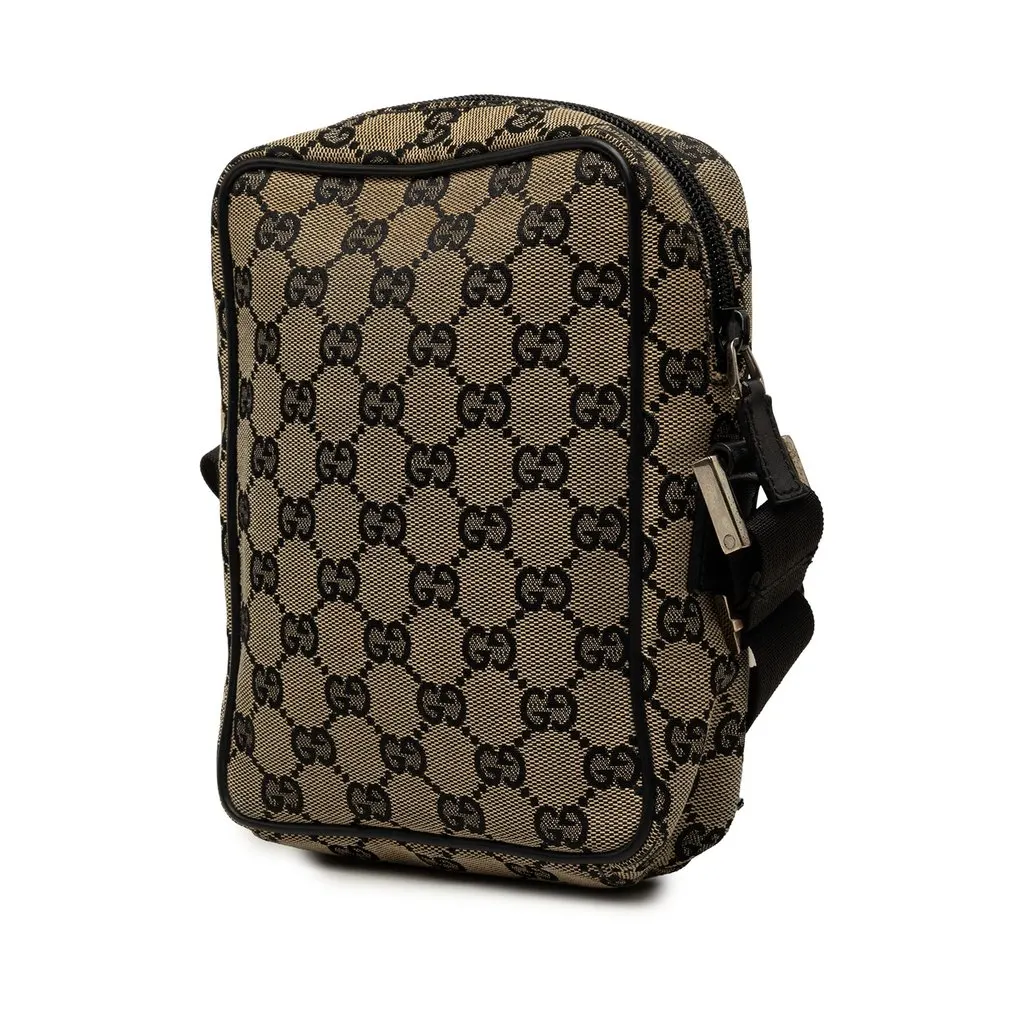 Gucci GG Canvas Crossbody Beige Canvas Good - Back View