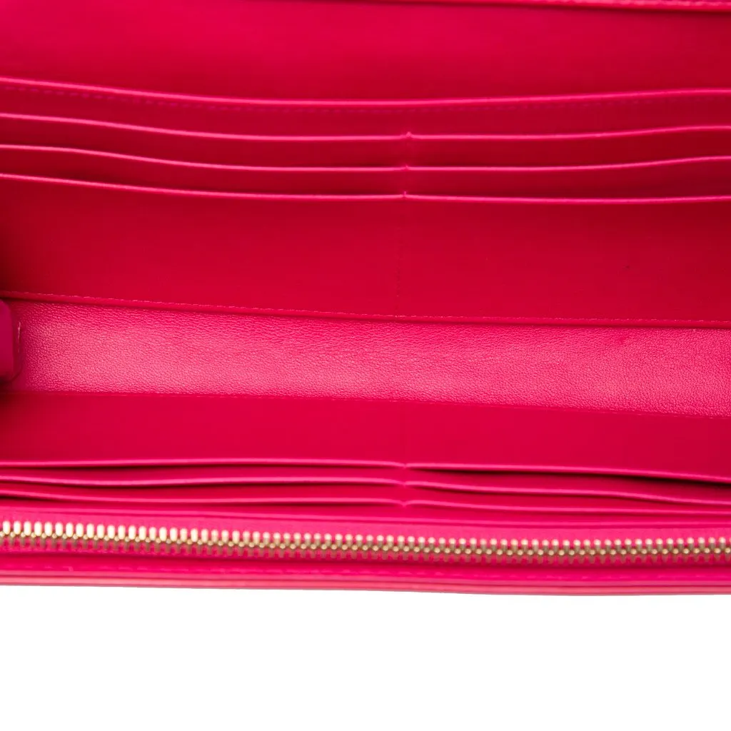 Dior Patent Cannage Lady Dior Wallet On Chain Pink Leather Very good - Model View