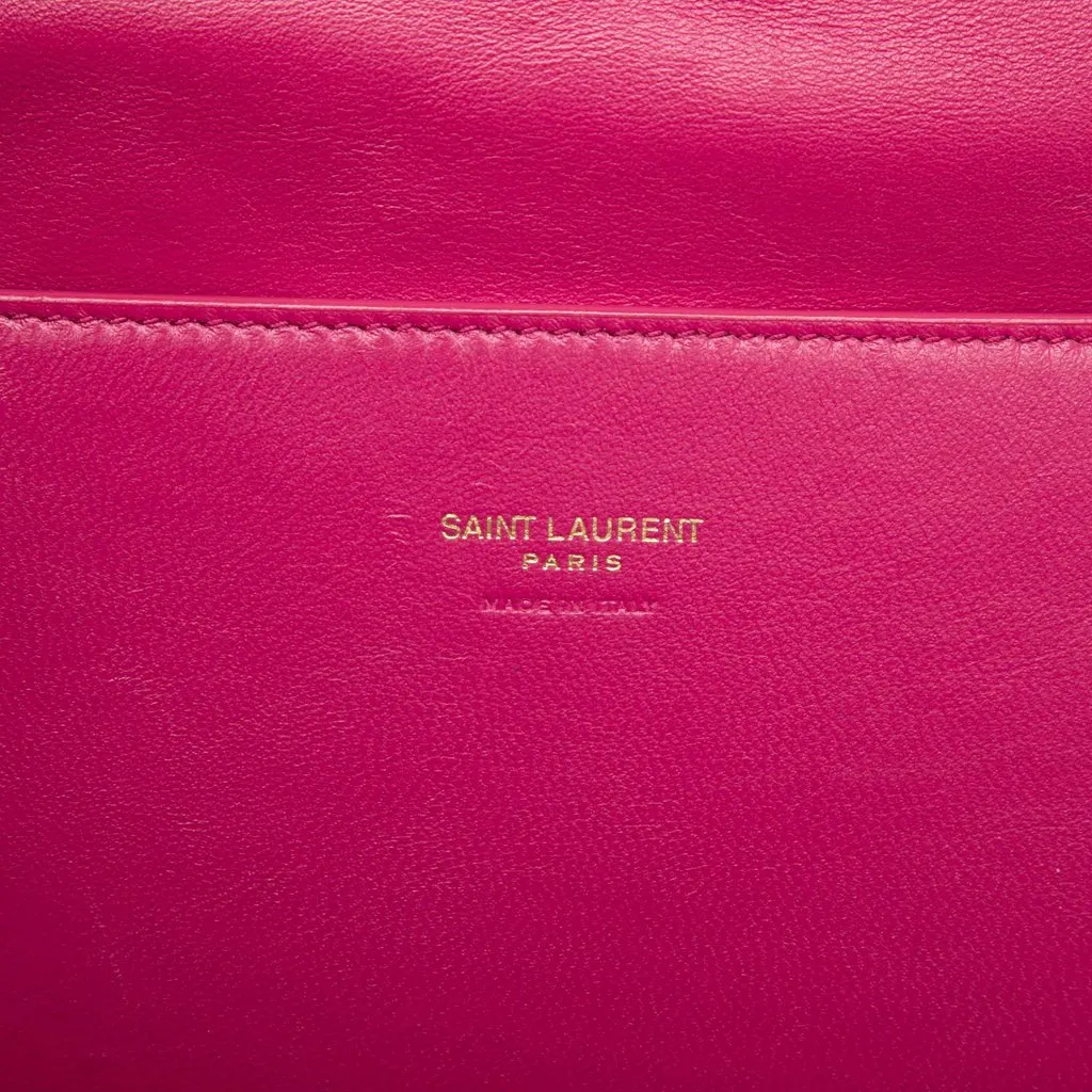 Saint Laurent Medium Smooth Calfskin and Suede Reversible Kate Crossbody Pink Leather Very good - Box View