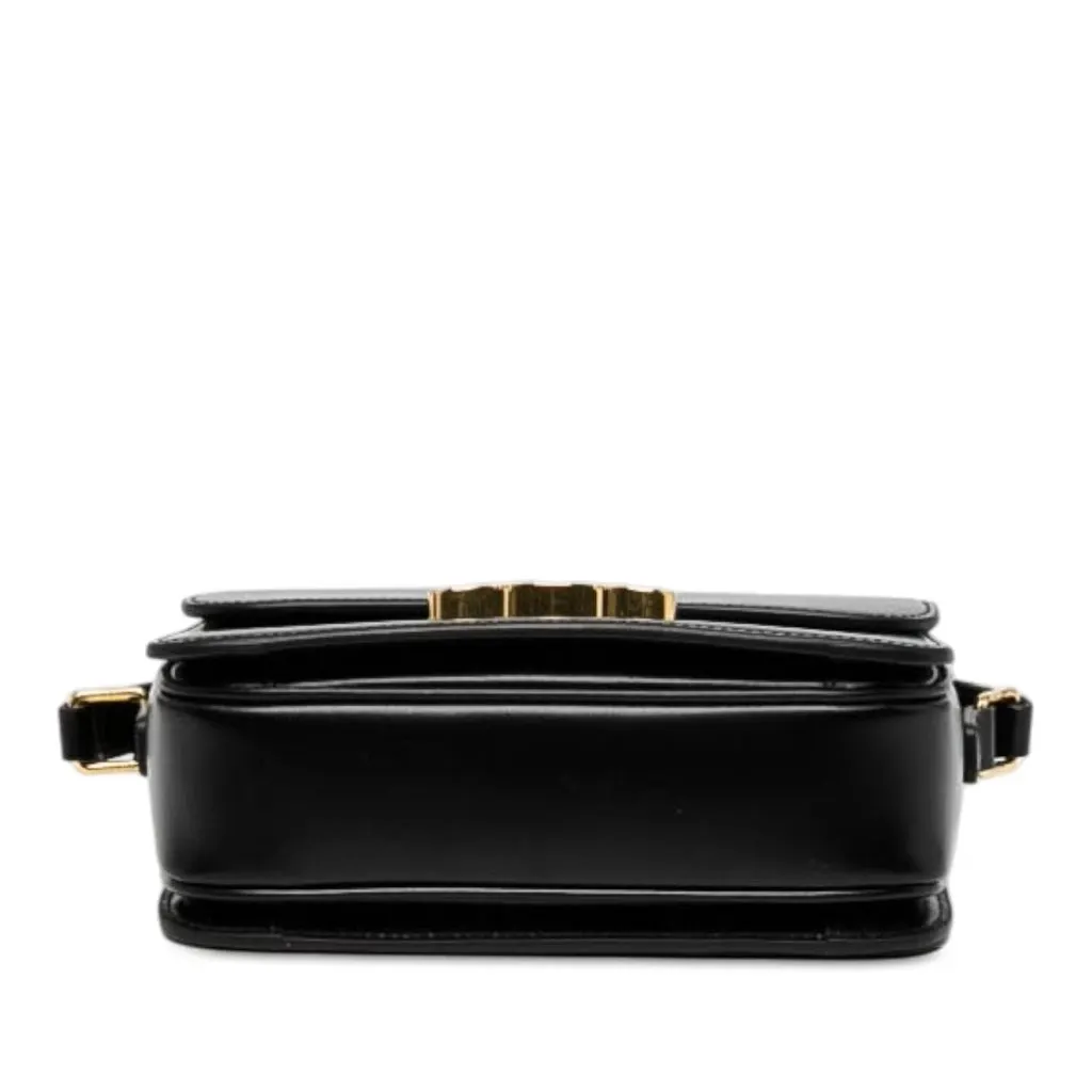 Celine Teen Shiny Calfskin Triomphe Crossbody Black Leather Very good - Inside View