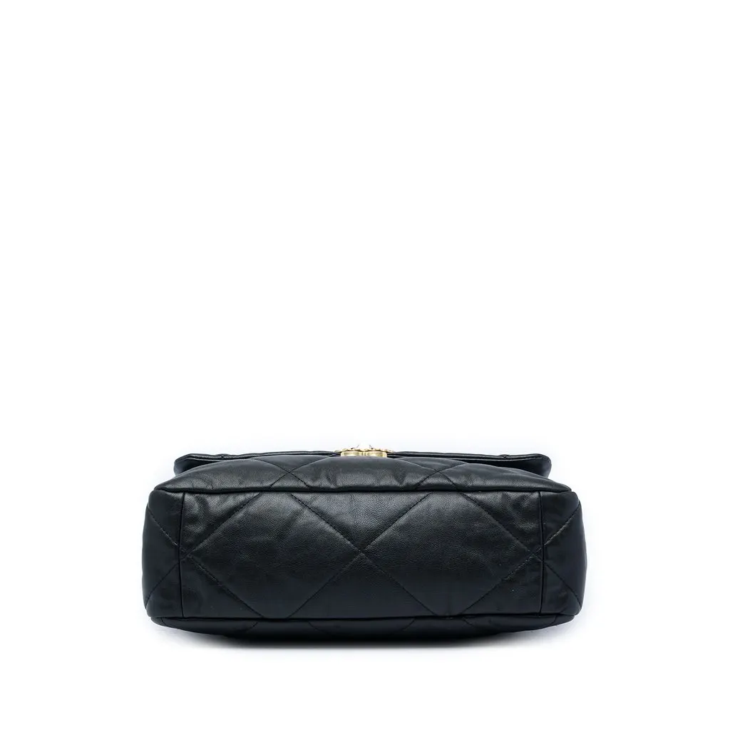 Chanel Large Lambskin 19 Flap Black Leather Very good - Inside View