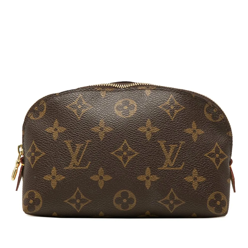 Louis Vuitton Monogram Cosmetic Pouch PM Brown Canvas Very good - Front View