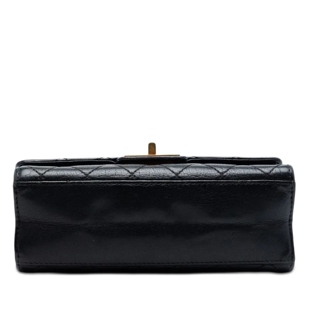 Chanel Mini Quilted Goatskin Reissue 2.55 Rita Flap Black Leather Good - Inside View