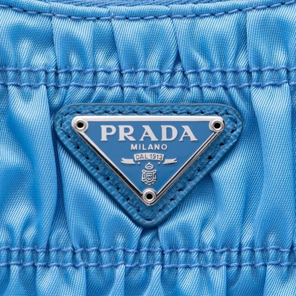 Prada Tessuto Gaufre Re Edition Shoulder Bag Blue Very good - Box View