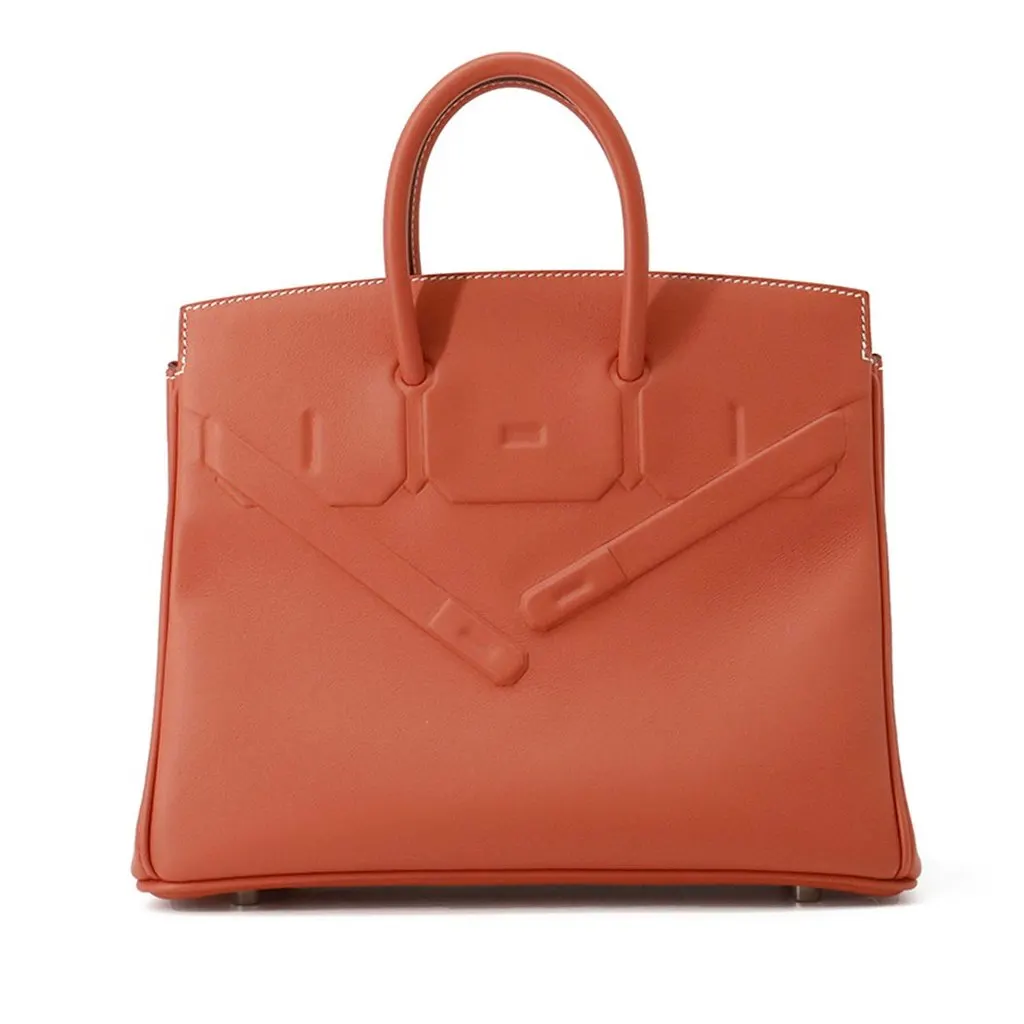 Hermès Swift Birkin Shadow Retourne 25 Orange Leather Very good - Front View
