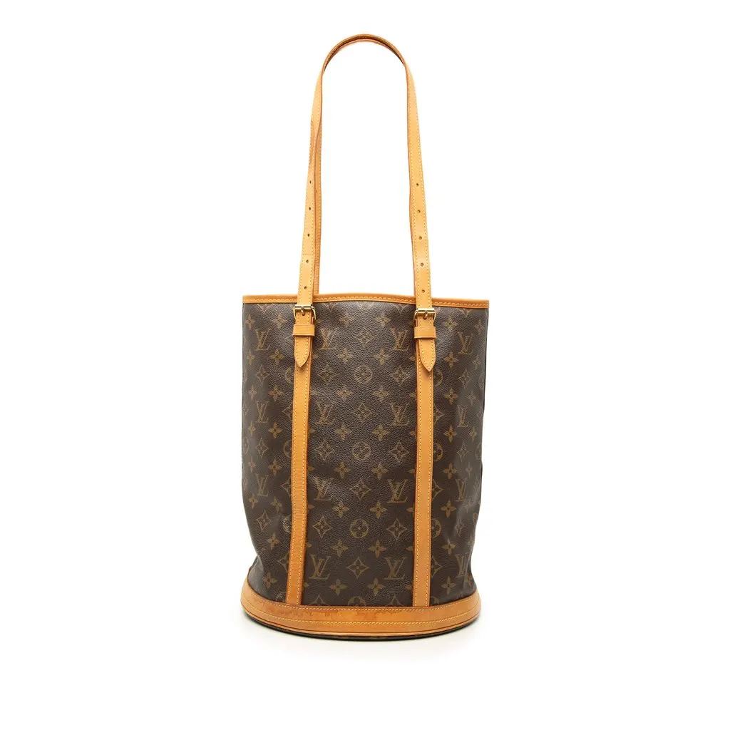 Louis Vuitton Monogram Bucket GM Brown Canvas Good - Front View