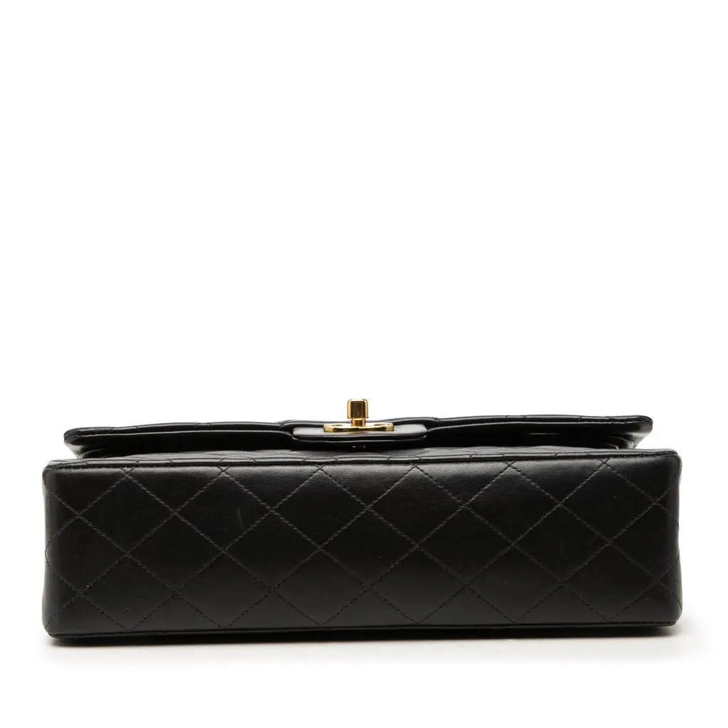 Chanel Medium Classic Lambskin Double Flap Black Leather Good - Inside View