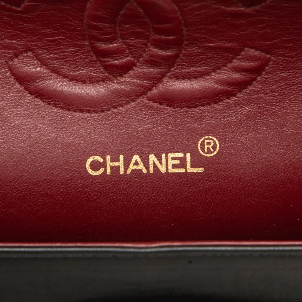 Chanel Medium Classic Lambskin Double Flap Black Leather Good - Box View