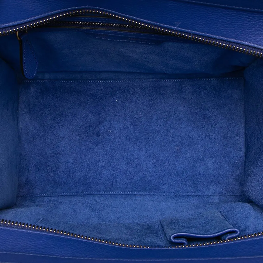 Celine Mini Calfskin Luggage Tote Blue Leather Good - Model View