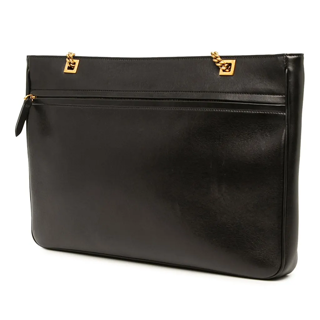 Valentino Bicolor Nappa Vlogo Viva Superstar Chain Tote Black Leather Very good - Back View