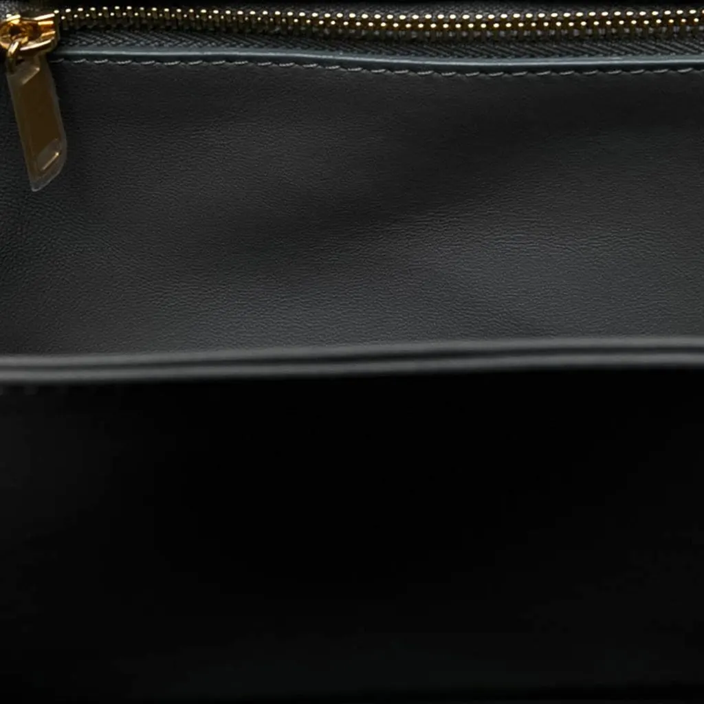 Celine Classique Shiny Calfskin Triomphe Crossbody Grey Leather Very good - Inside View