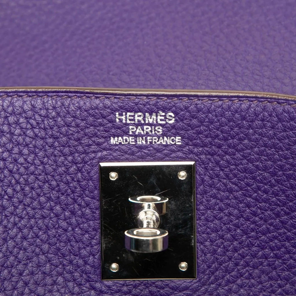 Hermès Clemence Kelly II Retourne 35 Purple Leather Very good - Box View