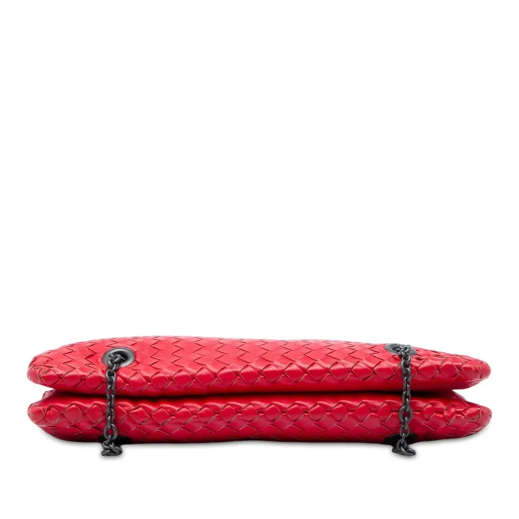 Bottega Veneta Nappa Intrecciato Duo Shoulder Bag Red Leather Very good - Inside View