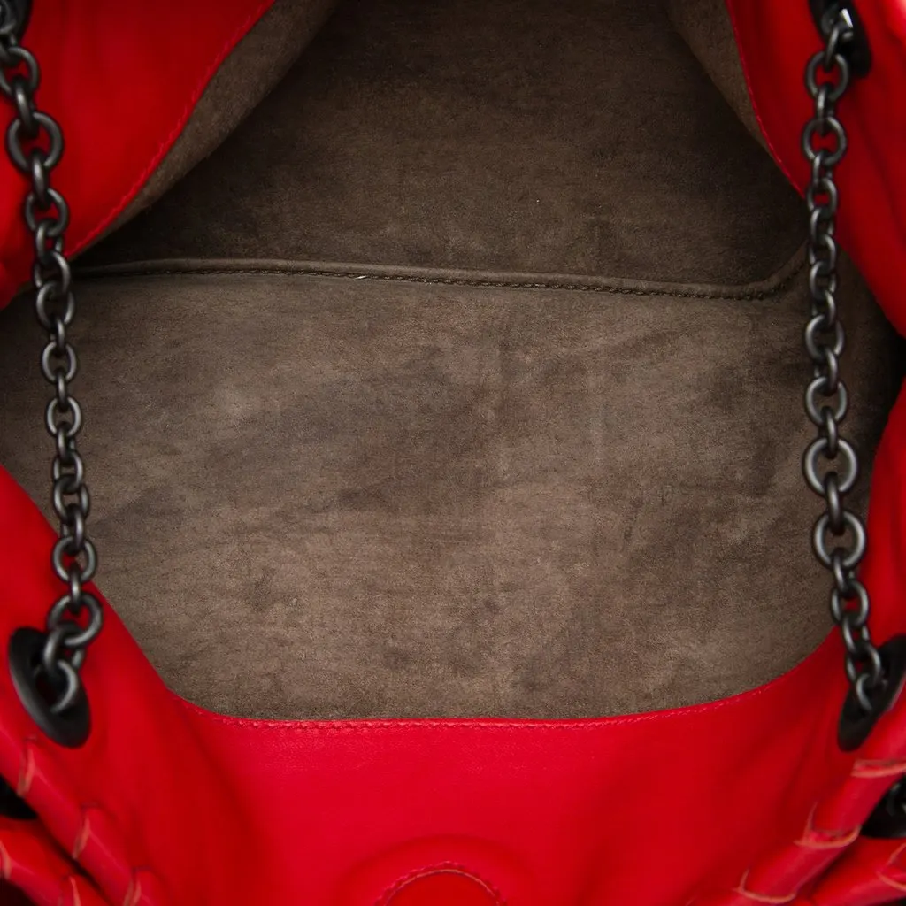 Bottega Veneta Nappa Intrecciato Duo Shoulder Bag Red Leather Very good - Box View