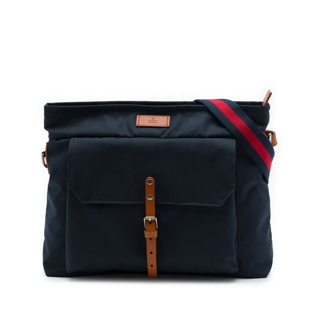 Gucci Nylon Web Crossbody Blue Very good - Front View