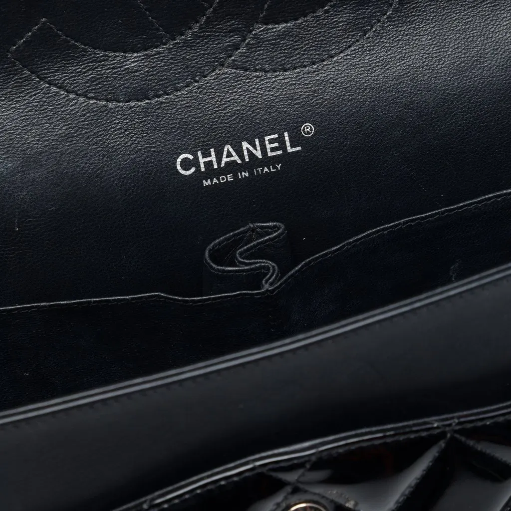 Chanel Jumbo Classic Patent Double Flap Black Leather Good - Box View