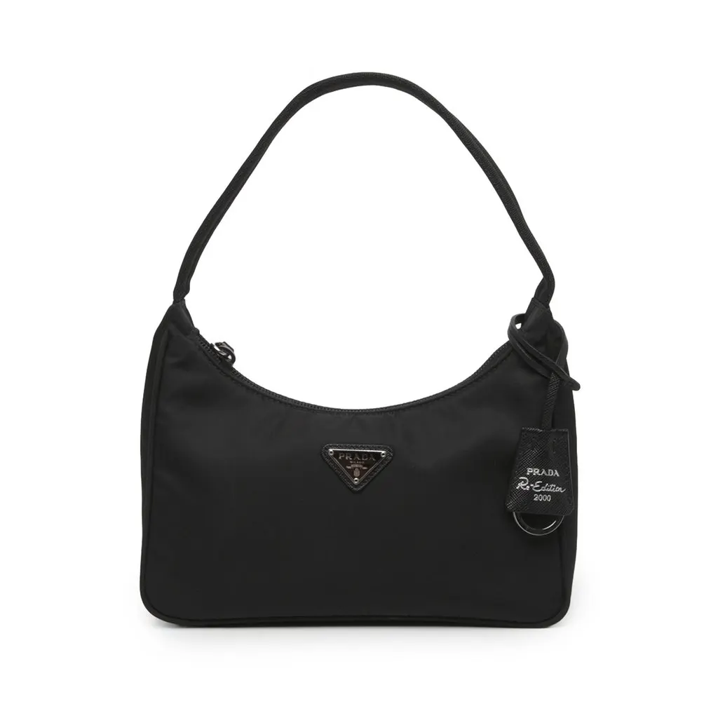 Prada Mini Tessuto Re Edition 2000 Shoulder Bag Black Polyamide Very good - Front View