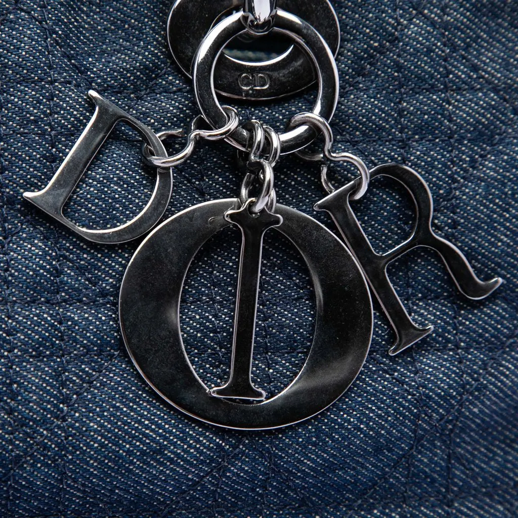 Dior Large Denim Cannage Lady Dior Blue Very good - Box View