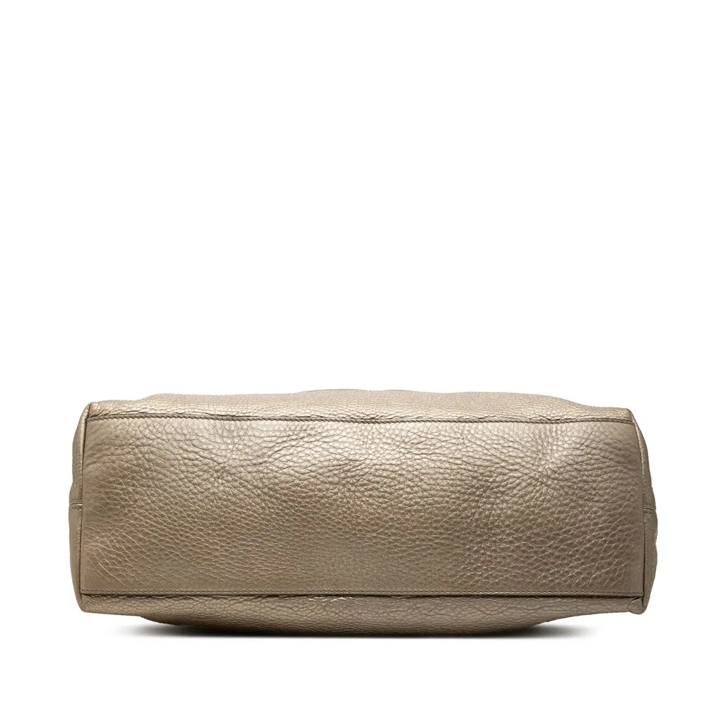 Gucci Medium Metallic Calfskin Soho Chain Tote Gold Leather Good - Inside View