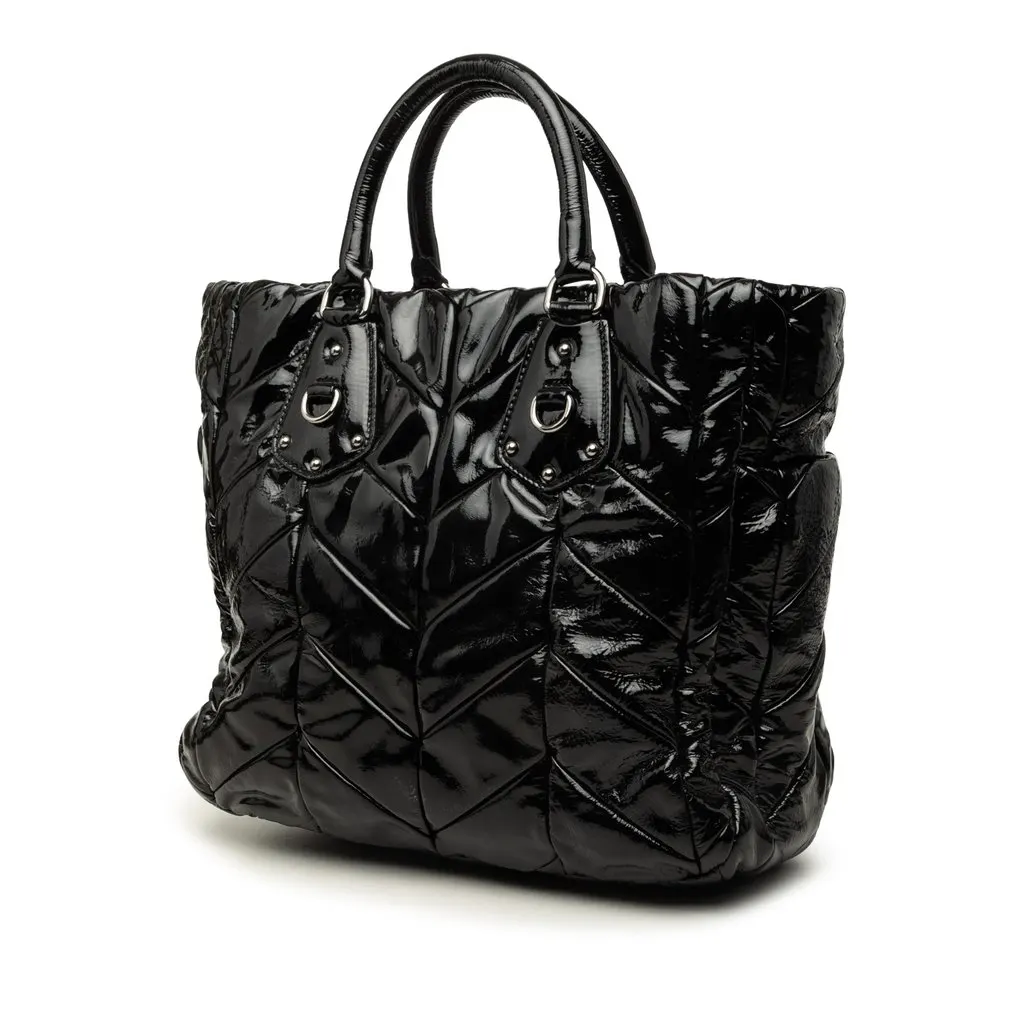 Prada Impuntu Vernice Convertible Tote Black Leather Very good - Back View