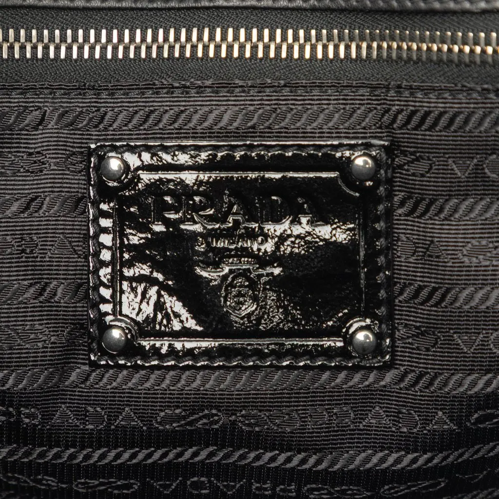 Prada Impuntu Vernice Convertible Tote Black Leather Very good - Box View