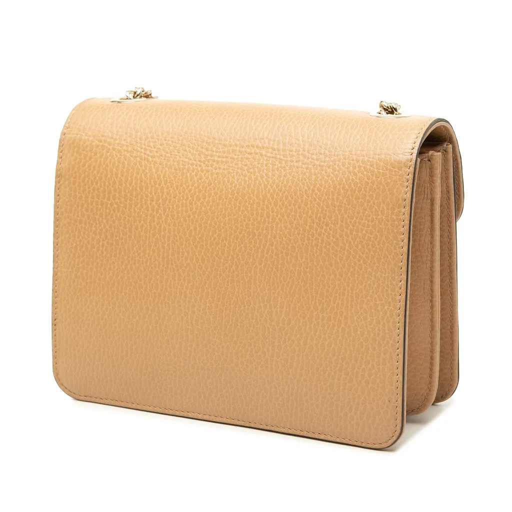 Gucci Small Dollar Calfskin Interlocking G Crossbody Brown Leather Good - Back View