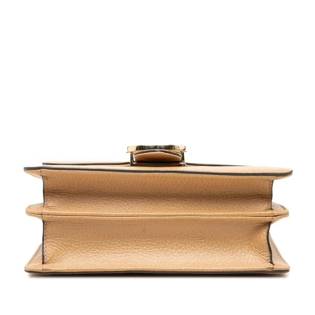 Gucci Small Dollar Calfskin Interlocking G Crossbody Brown Leather Good - Inside View