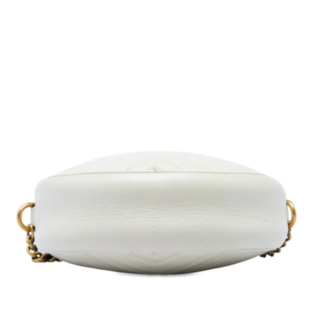 Gucci Mini GG Marmont Matelasse Calfskin Round Crossbody White Leather Very good - Inside View