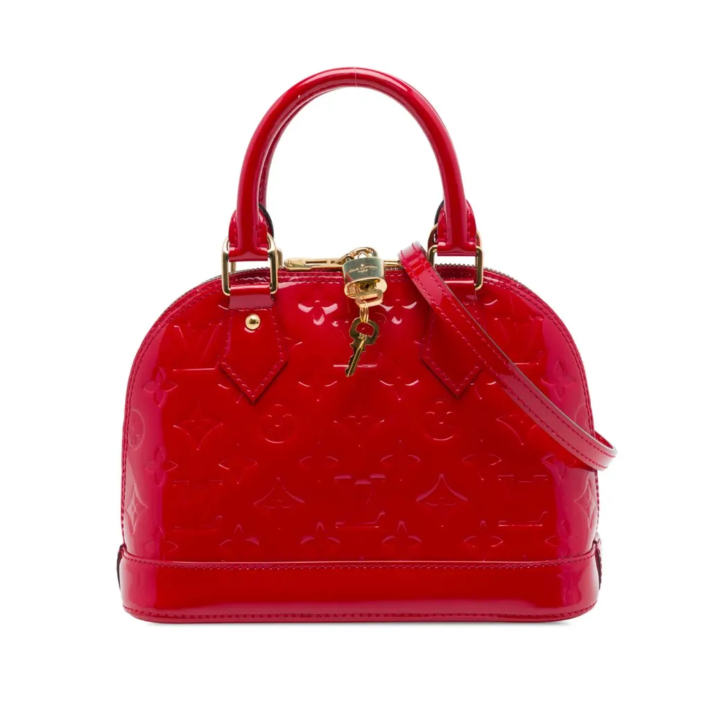 Louis Vuitton Monogram Vernis Alma BB Red Leather Very good - Front View