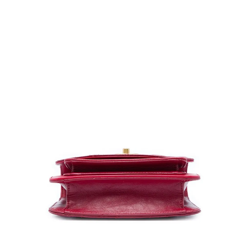 Chanel Mini Quilted Calfskin and Caviar Chain Handle Flap Red Leather Very good - Inside View