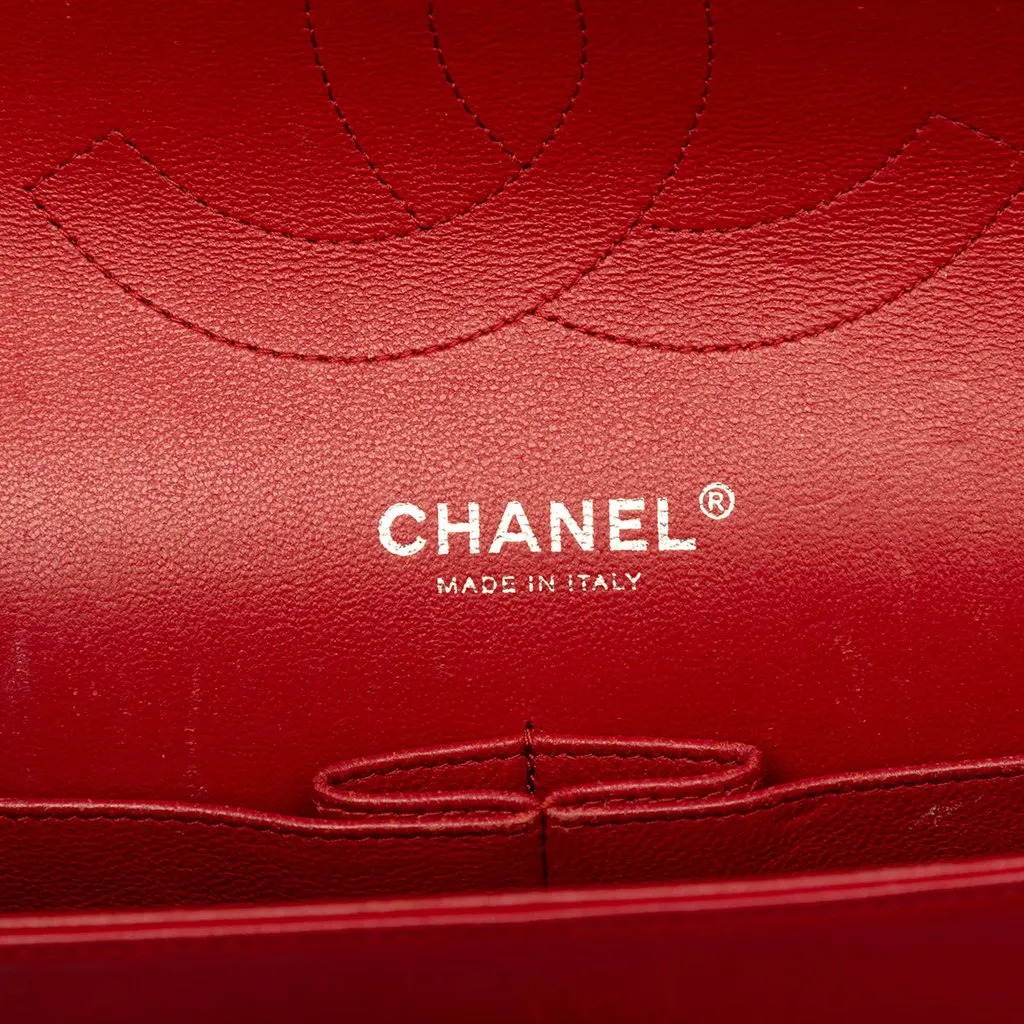 Chanel Jumbo Classic Lambskin Double Flap Red Leather Good - Box View