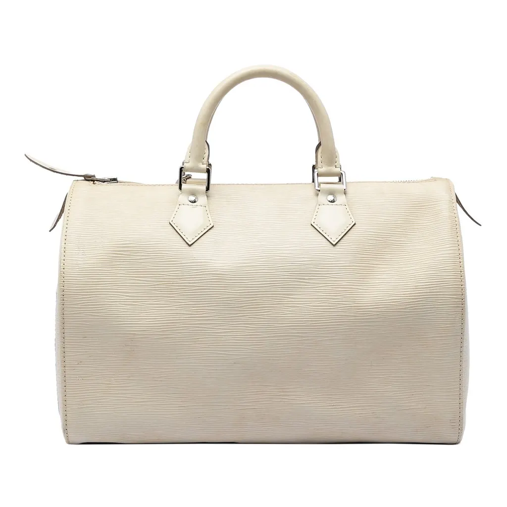 Louis Vuitton Epi Speedy 35 White Leather Very good - Front View