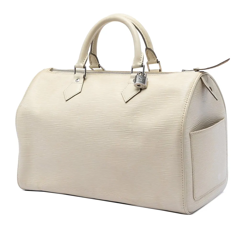 Louis Vuitton Epi Speedy 35 White Leather Very good - Back View