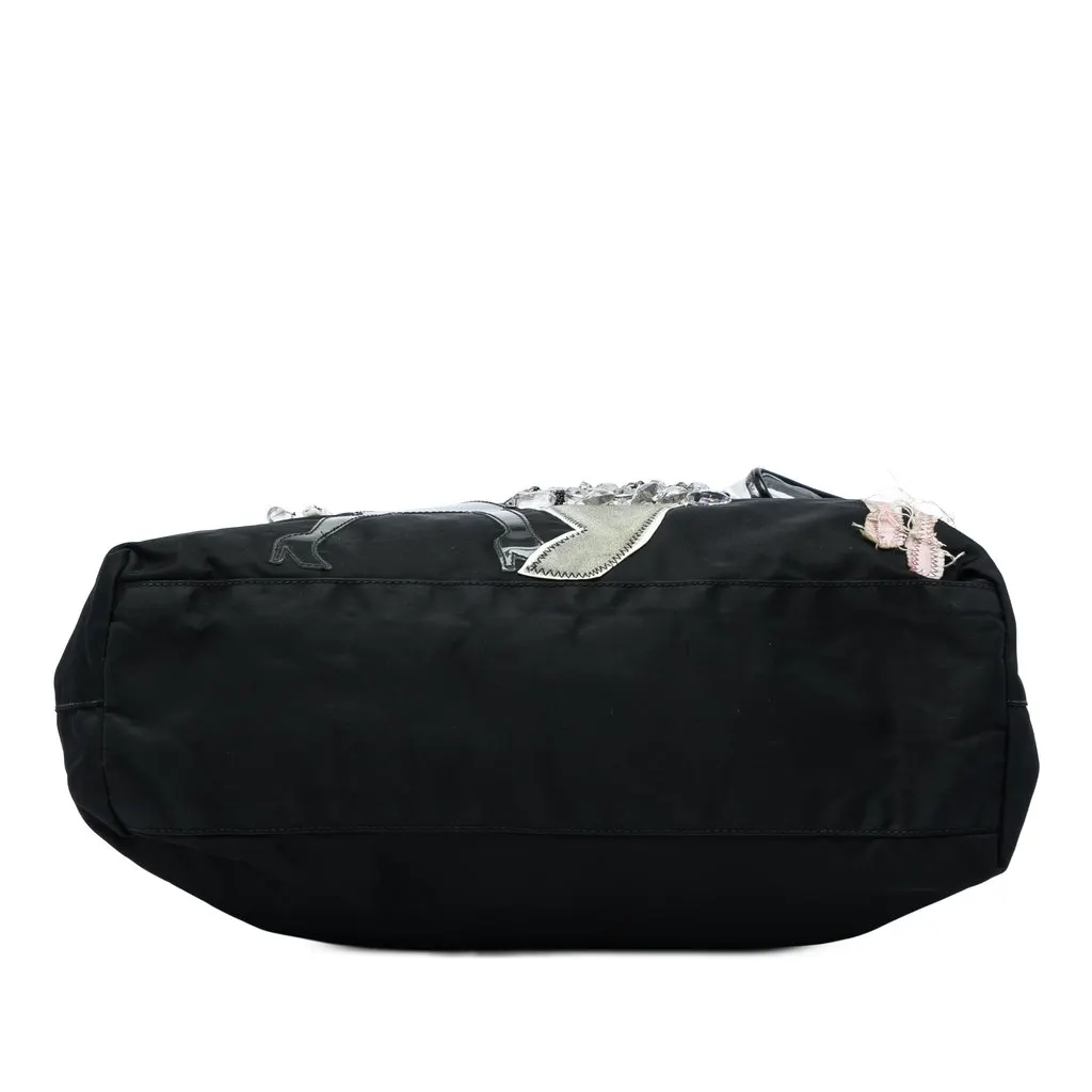 Prada Saffiano Trimmed Tessuto Fashion Doll Tote Black Very good - Inside View