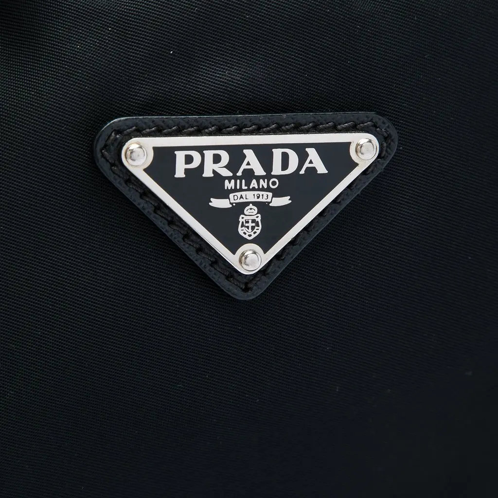 Prada Saffiano Trimmed Tessuto Fashion Doll Tote Black Very good - Box View