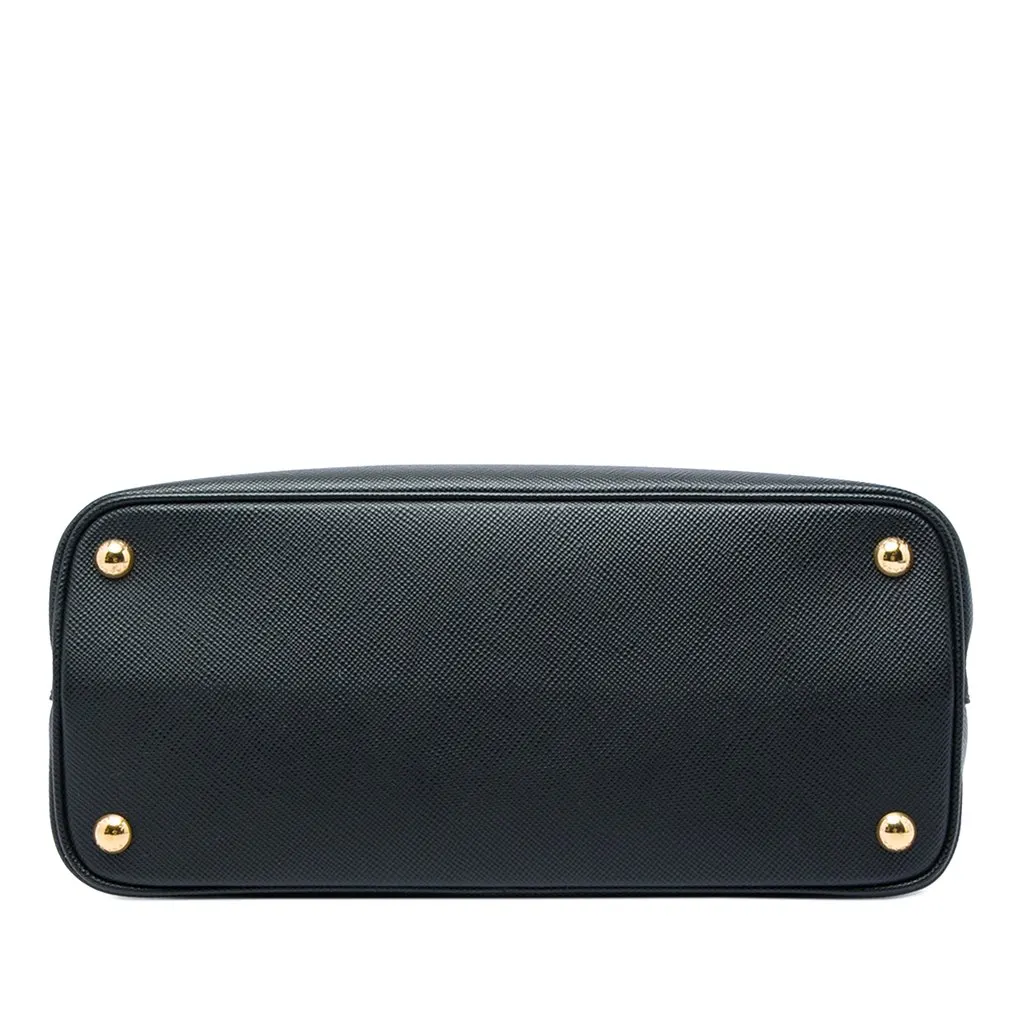 Prada Medium Bicolor Saffiano Cuir Double Satchel Black Leather Very good - Inside View