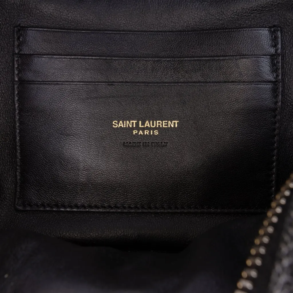 Saint Laurent Mini Grain de Poudre Chevron Monogram Lou Camera Bag Black Leather Very good - Box View