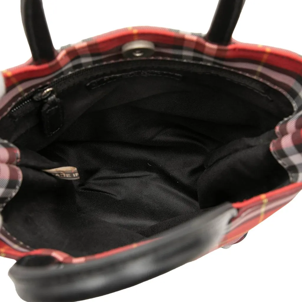 Burberry House Check Nylon Handbag Red Very good - Model View