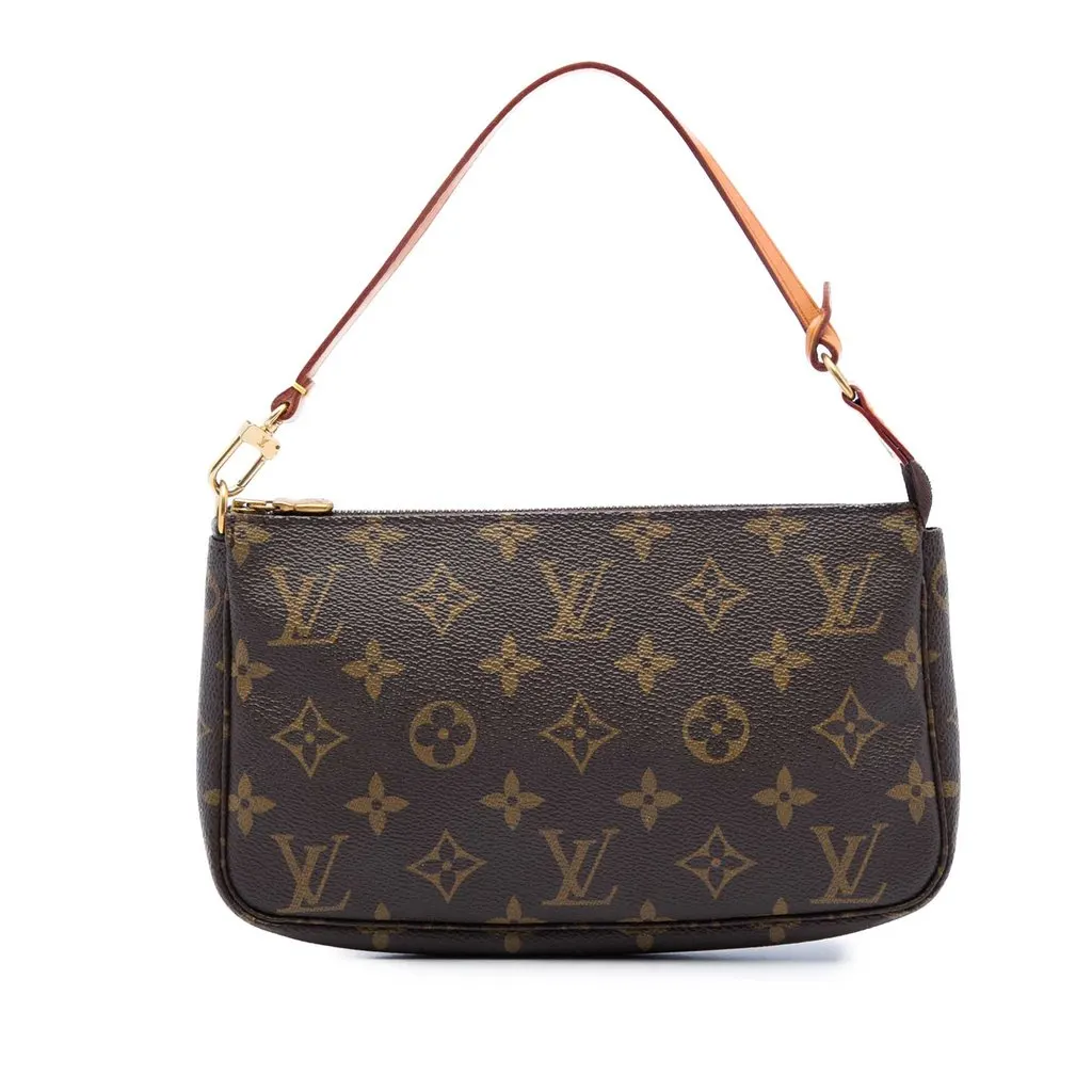 Louis Vuitton Monogram Pochette Accessoires Brown Canvas Good - Front View