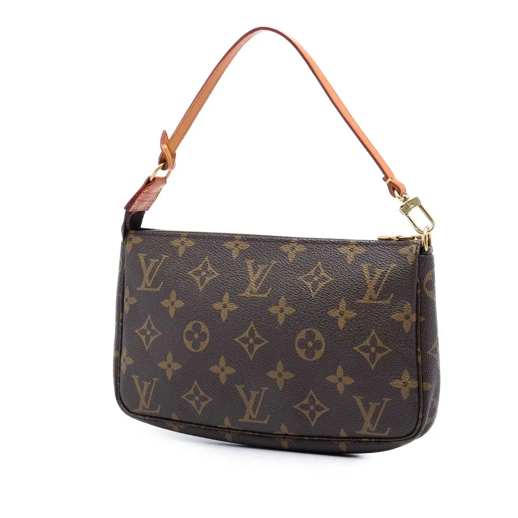 Louis Vuitton Monogram Pochette Accessoires Brown Canvas Good - Back View