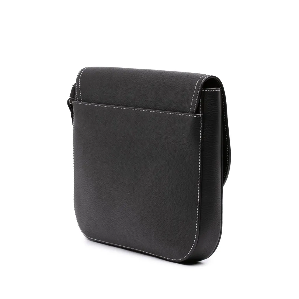 Dior Medium Grained Calfskin Saddle Clutch with Flap Black Leather Very good - Back View