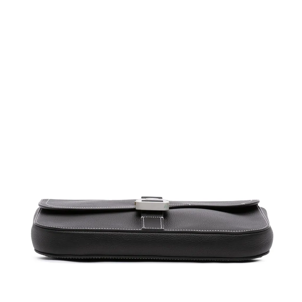 Dior Medium Grained Calfskin Saddle Clutch with Flap Black Leather Very good - Inside View