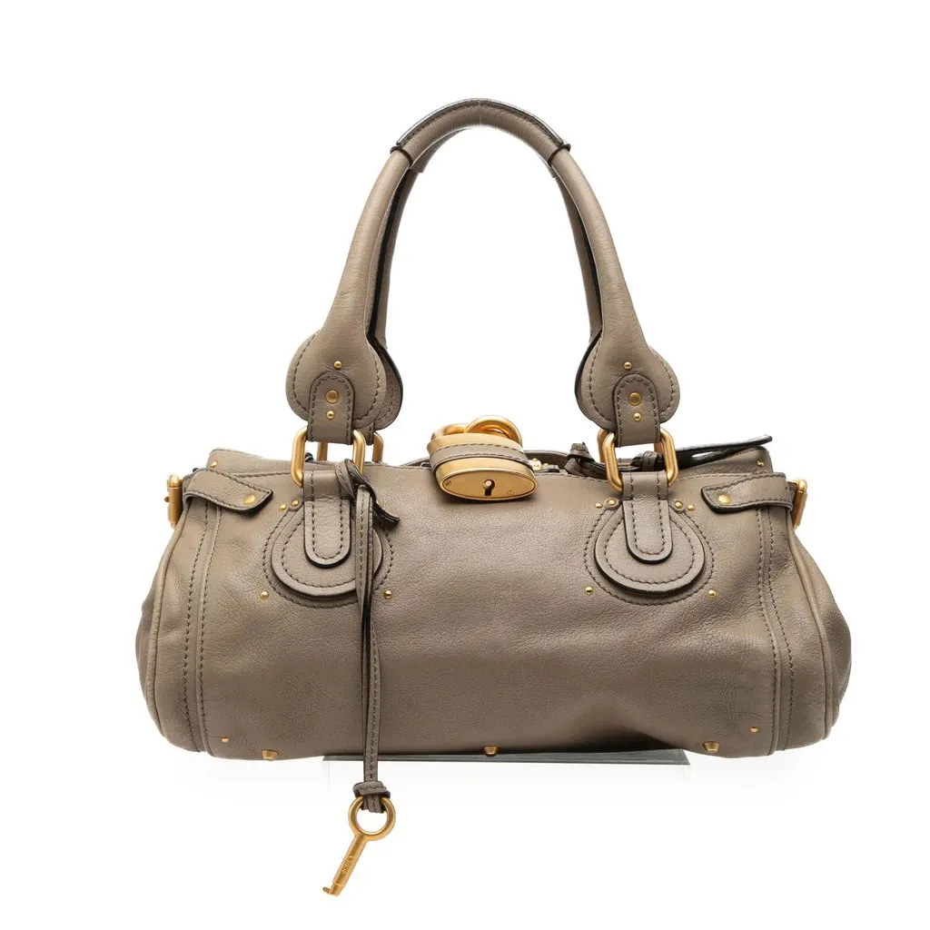 Chloé Medium Leather Paddington Handbag Brown Leather Good - Front View