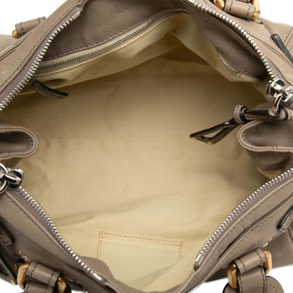 Chloé Medium Leather Paddington Handbag Brown Leather Good - Model View