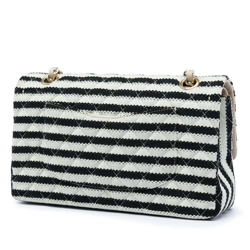 Chanel Medium Classic Jersey Coco Sailor Double Flap Black Very good - Back View