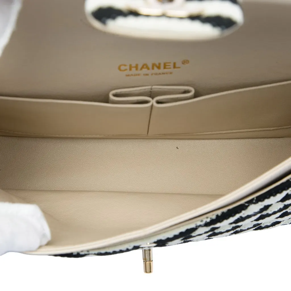 Chanel Medium Classic Jersey Coco Sailor Double Flap Black Very good - Model View