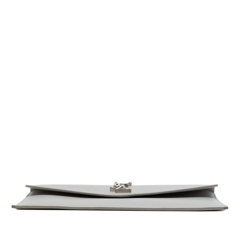 Saint Laurent Grain De Poudre Uptown Pouch Grey Leather Very good - Inside View